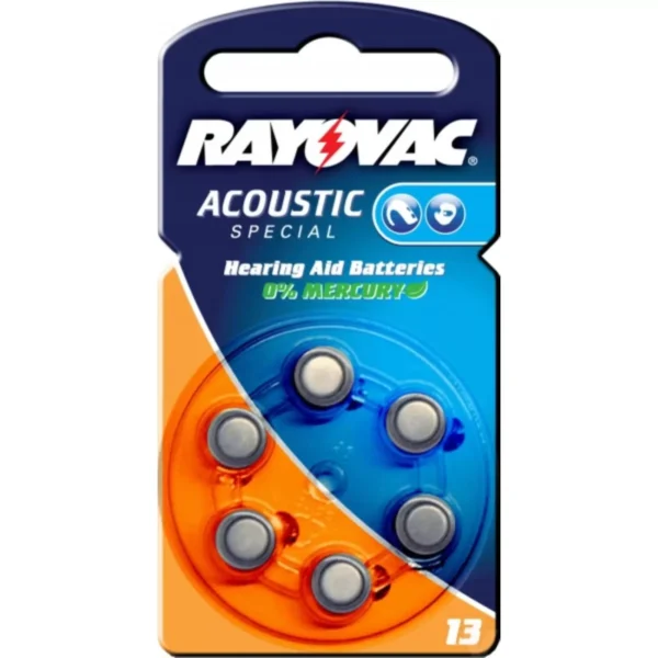 Rayovac Acoustic Special Hörgerätebatterie Typ 13 / 13AE / AE13 / DA13 / PR48 / V13AT  6er Blister