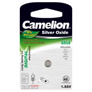 Camelion Silberoxid-Knopfzelle SR58 / SR58W / G11 / LR721 / 362 / SR721 / 162  1er Blister