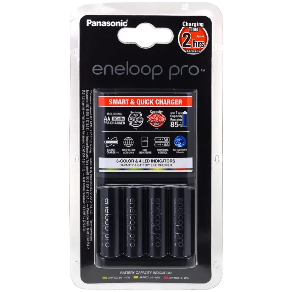 Ladegerät Panasonic eneloop BQ-CC55E  inkl. 4 Stück AA eneloop Pro 2500mAh