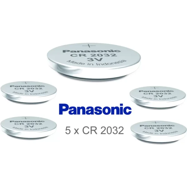 Panasonic Lithium Knopfzelle CR2032 / DL2032 / ECR2032 5 Stück lose