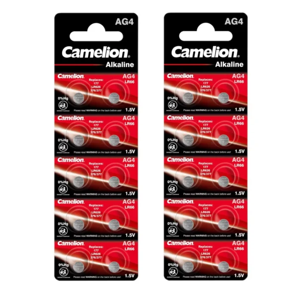 20x Camelion Knopfzelle LR66 / AG4 / G4 / LR626 / 177 / SR626W / GP77A / 377