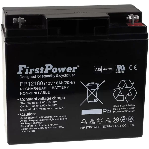 FirstPower Blei-Gel Akku FP12180 12V 18Ah VdS