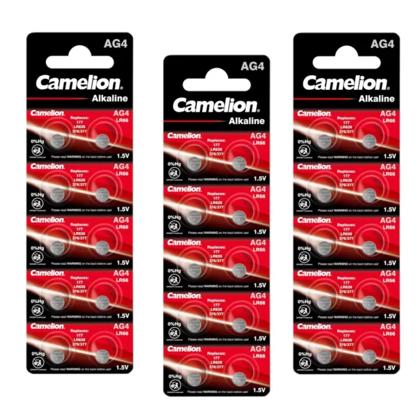 30x Camelion Knopfzelle LR66 / AG4 / G4 / LR626 / 177 / SR626W / GP77A / 377