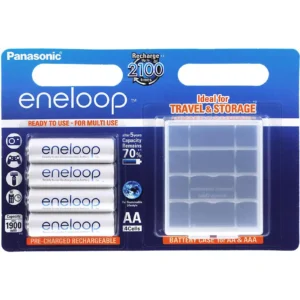 Panasonic eneloop Akku AA - 4er-Blister + Schutzbox (BK-3MCDEC4BE)