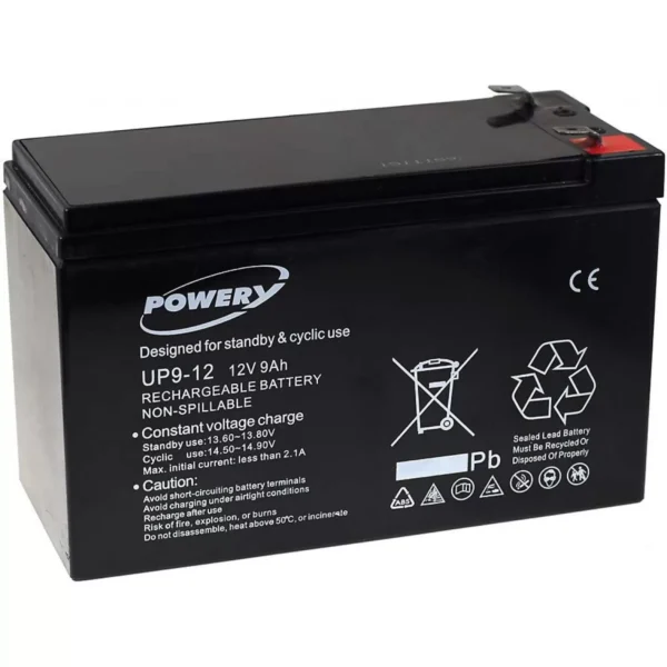 Powery Blei-Gel Akku 12V 9Ah (ersetzt auch 7