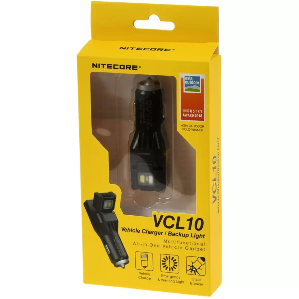 Nitcore VCL10 - KfZ-USB-Ladegerät inkl. Notleuchte