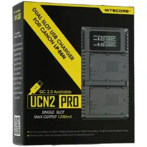 2-fach-USB-Ladegerät Nitecore UCN2 PRO für Canon Kamera-Akkus für z.B. EOS 5D Mark IV