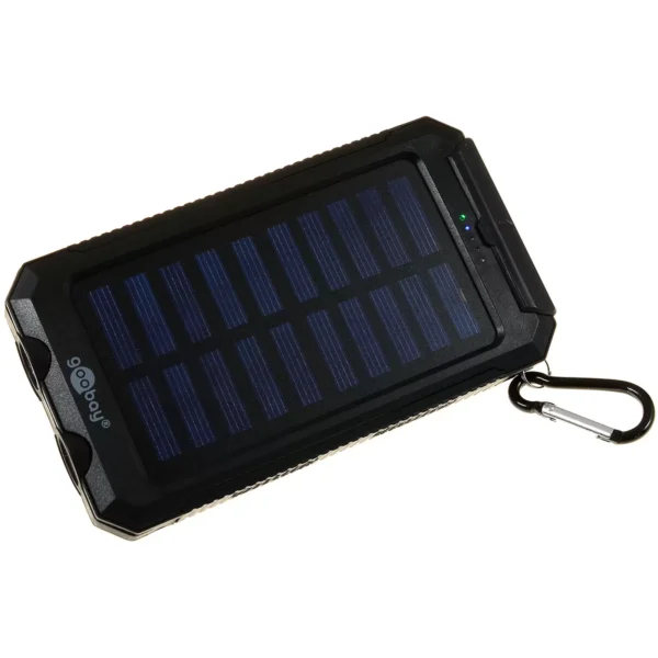 goobay Outdoor Powerbank Solar Ladegerät inkl. Taschenlampenfunktion 8000mAh